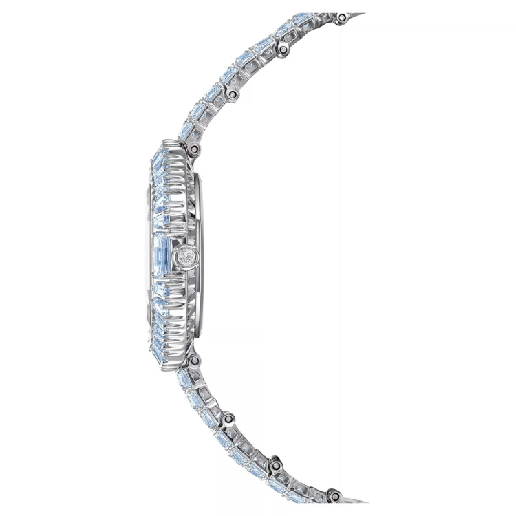 Matrix octagon watch Baguette cut, Metal bracelet, Blue, Stainless steel